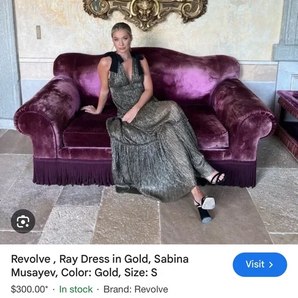 Gold Revolve Evening Dress - Picture 2 of 7